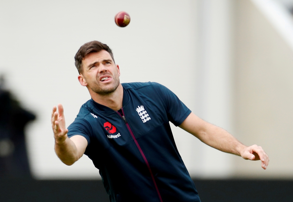 England's James Anderson during nets. — Reuters