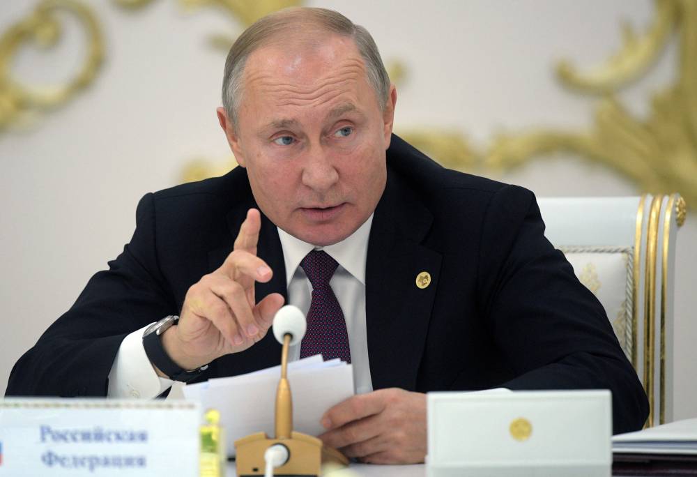 Russian President Vladimir Putin attends a meeting of heads of the Commonwealth of Independent States (CIS) in Ashgabat, Turkmenistan Oct. 11, 2019.  — Reuters
