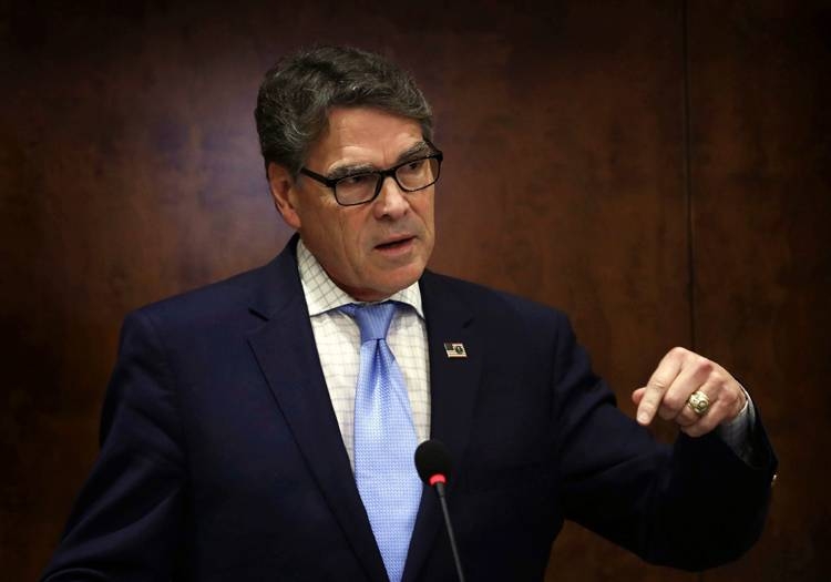 In this file photo taken on Dec. 11, 2018, US Energy Secretary Rick Perry speaks during a joint press conference in Arbil, the capital of the autonomous Kurdish region of northern Iraq. — AFP