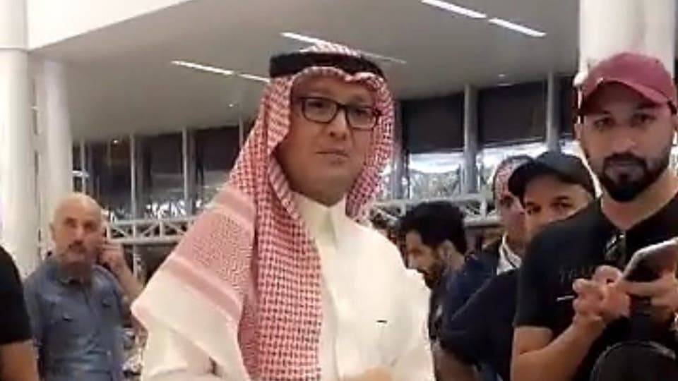 The Saudi Ambassador meeting some of the Saudi passengers at the airport. (Video screenshot)