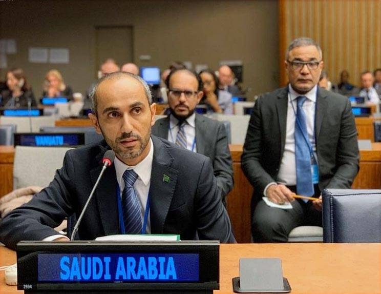 Kingdom's permanent delegation to the United Nations, First Secretary Mohammed Al-Qahtani seen during the debate on nuclear weapons at the 74th session of the United Nations General Assembly on Tuesday. — SPA