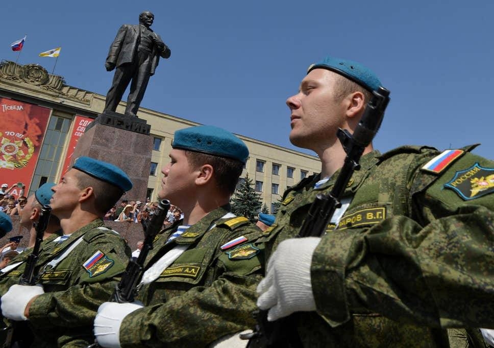 Russia soldiers are seen assembling at bases near Kaliningrad in this file photo. — AFP