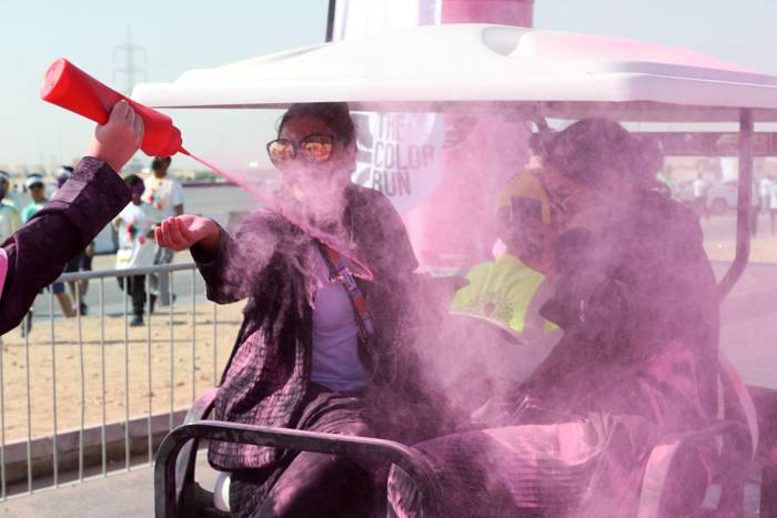 Women attend the Colour Run event during Riyadh season festival, in Saudi Arabia, Oct. 26, 2019. — Reauters