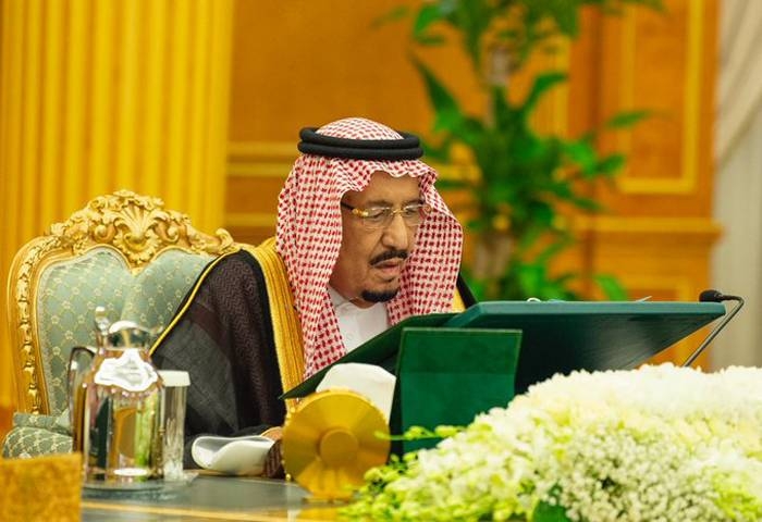 Custodian of the Two Holy Mosques King Salman chairing the weekly session of the Council of Ministers at Al-Yamamah Palace in Riyadh on Tuesday –SPA