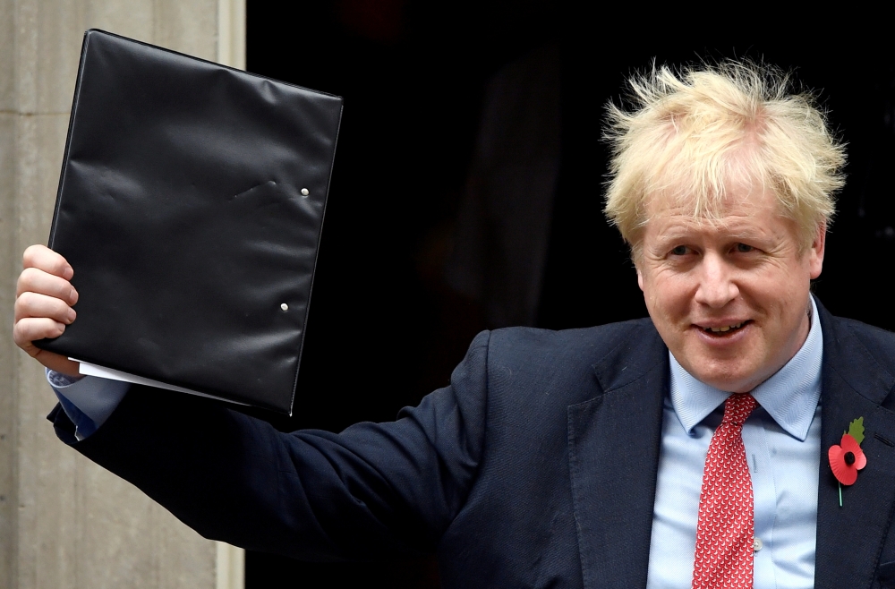 Britain's Prime Minister Boris Johnson is seen on Downing Street in London on Tuesday. -Reuters