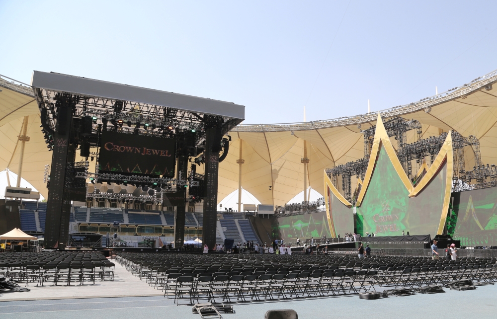 General view inside King Fahd International Stadium at Riyadh ahead of The WWE Crown Jewel. Reuters