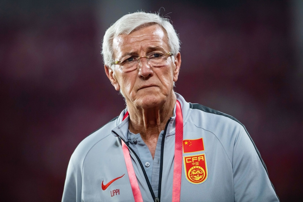 This file photo taken on June 11, 2019 shows China's coach Marcello Lippi during China's football friendly match against Tajikistan in Guangzhou, in China's southern Guangdong province. Lippi was accused on Friday of neglect and delivering 