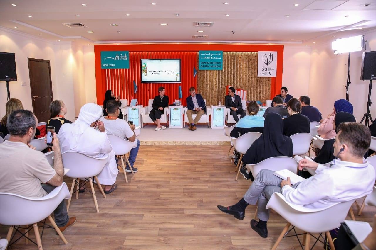 Gilly Macmillan, Alec Marsh, Ahmad Khalid Mustafa, and Omar Abdul Hamid share the intricacies of their craft at Sharjah International Book Fair. Courtesy Photo
