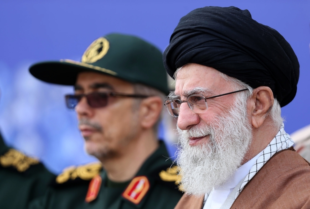 In this file handout picture released by the official website Iran's Supreme Leader Ayatollah Ali Khamenei is seen during the graduation of military cadets in Tehran on Oct. 30, 2019. The US on Monday slapped sanctions on nine aides to Iran's supreme leader Ayatollah Ali Khamenei on the 40th anniversary of revolutionary zealots seizing the US embassy in Tehran. — AFP