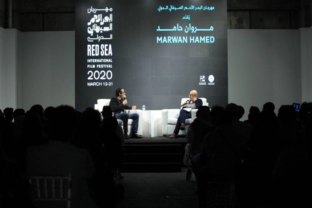 Egyptian film director Marwan Hamed (left) and Antoine Khalife, director of the Arab Program. — Courtesy photo