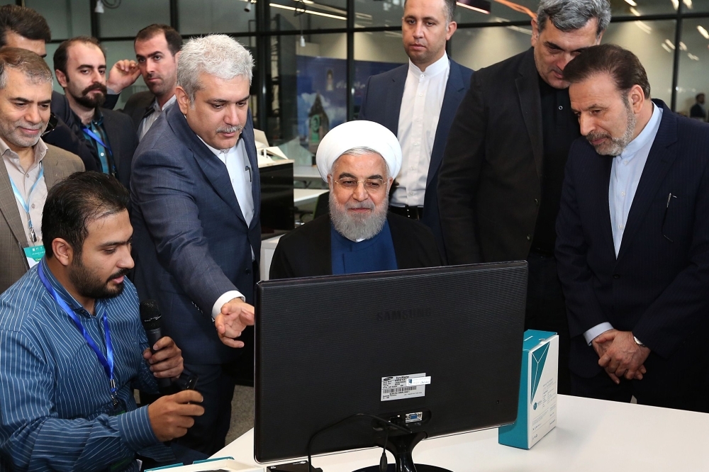 A handout picture provided by the Iranian presidency on Tuesday President Hassan Rohani speaking during the opening of a factory in the capital Tehran. — AFP