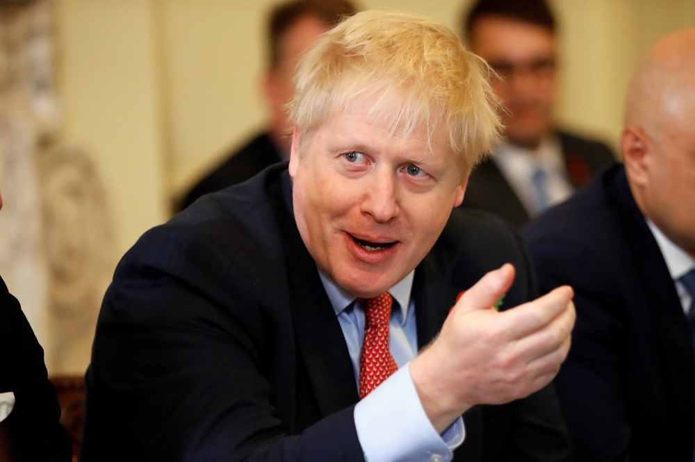 Britain's Prime Minister Boris Johnson holds a meeting of the cabinet inside number 10 Downing Street in central London, on Tuesday. -Reuters