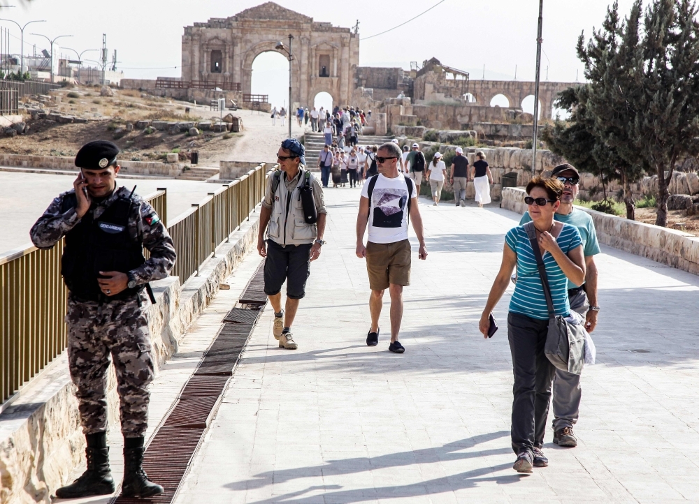 This picture taken on Wednesday shows a view of the scene where several people, including tourists along with a Jordanian tour guide and a security officer, were wounded in a knife attack in the site of Jerash, a popular attraction 50 km north of the capital. — AFP