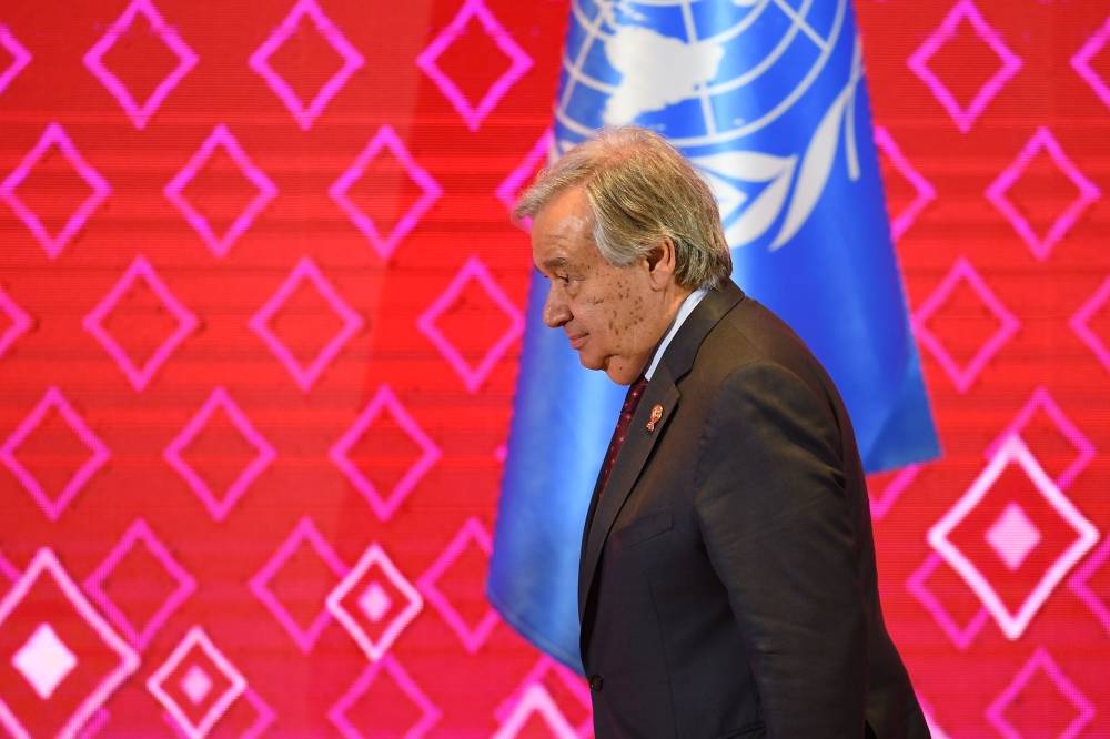 UN Secretary-General Antonio Guterres attends the 10th ASEAN-UN Summit in Bangkok on the sidelines of the 35th Association of Southeast Asian Nations (ASEAN) Summit in this Nov. 3, 2019 file photo. — AFP
