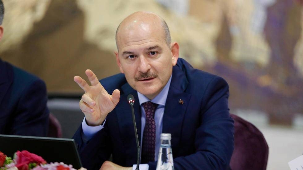 File photo of Turkish Interior Minister Suleyman Soylu at a press conference in Istanbul in August 2019. — Reuters