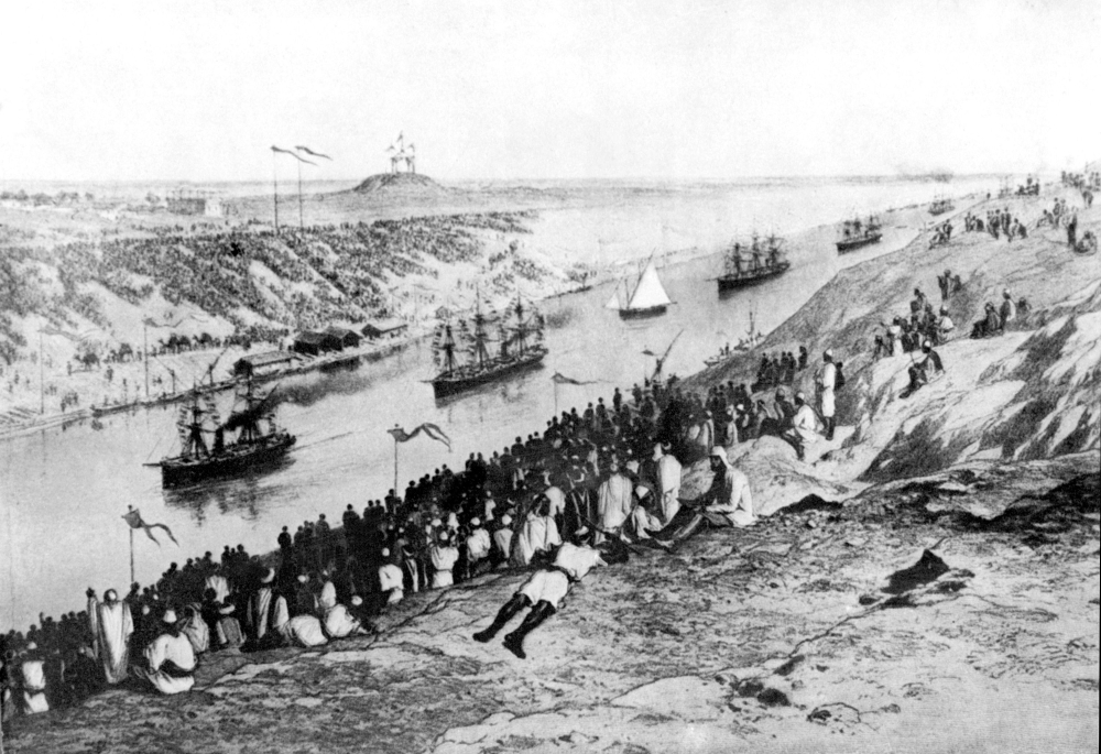 This photo taken in November 1869 shows the inauguration of the Suez Canal in Egypt.  — AFP