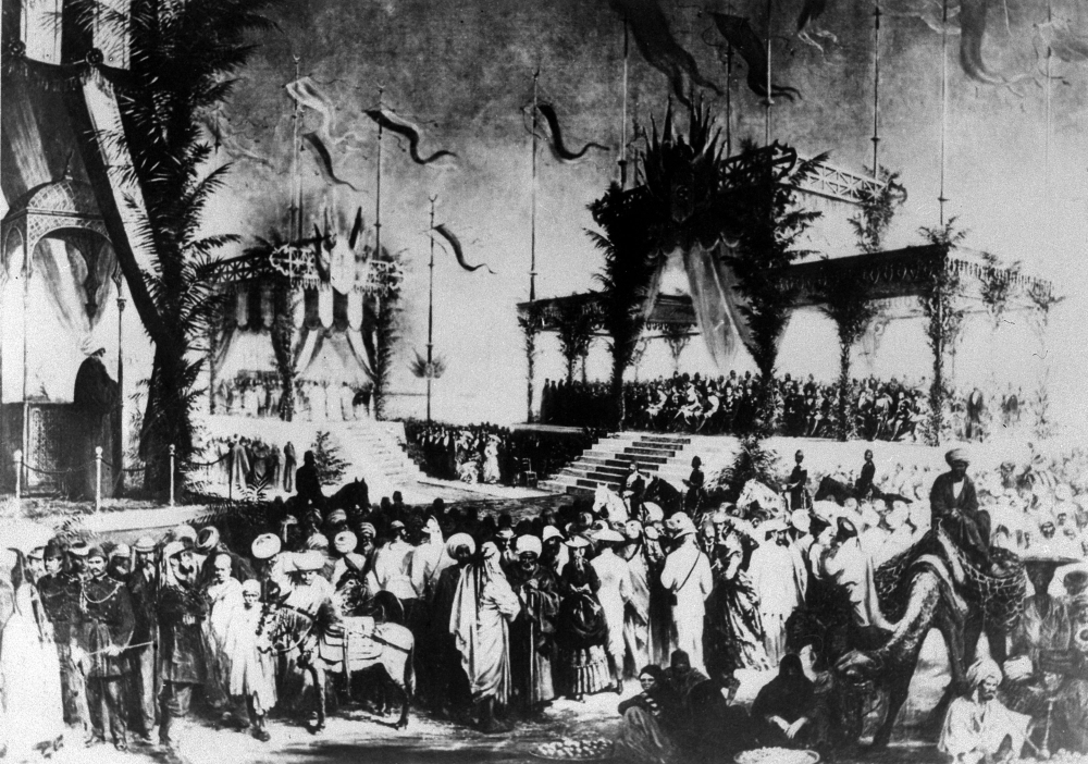 This photo taken in November 1869 shows the inauguration of the Suez Canal in Egypt.  — AFP