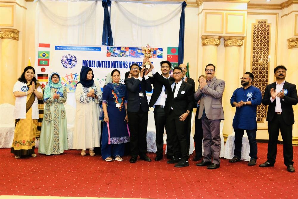 Dr. Akila Sarirete of Effat College inaugurates the Model United Nations Conference in Jeddah.
