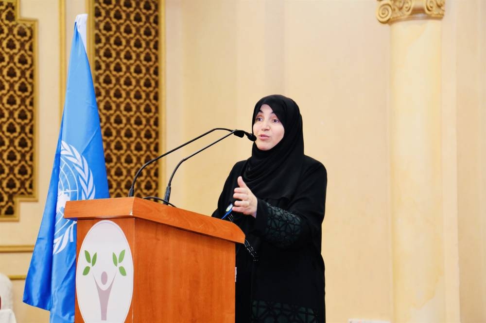 Dr. Akila Sarirete of Effat College inaugurates the Model United Nations Conference in Jeddah.