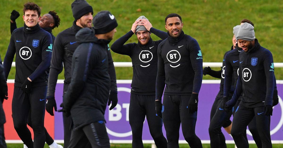England team in a practice session. — AFP 