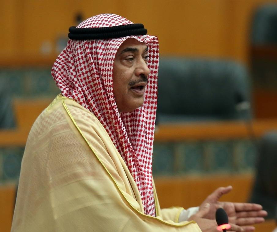 Kuwaiti Foreign Minister Sheikh Sabah Al-Khaled Al-Sabah speaks during a parliament session at Kuwait's national assembly in Kuwait City in this Nov. 12, 2019 file photo. — AFP
