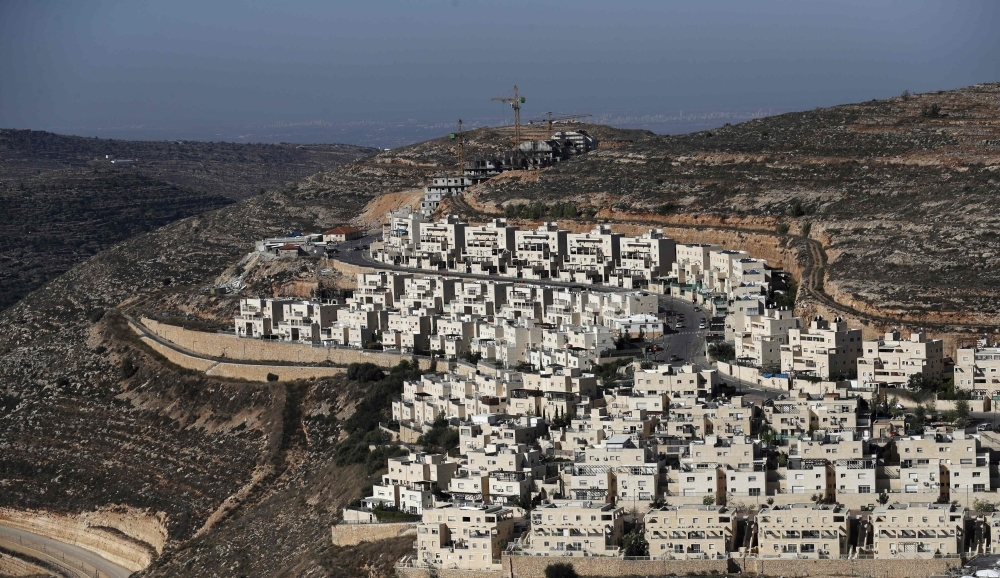 A picture shows a view of the Israeli settlement of Givat Zeev, near the Palestinian city of Ramallah in the occupied West Bank, on Tuesday. — AFP