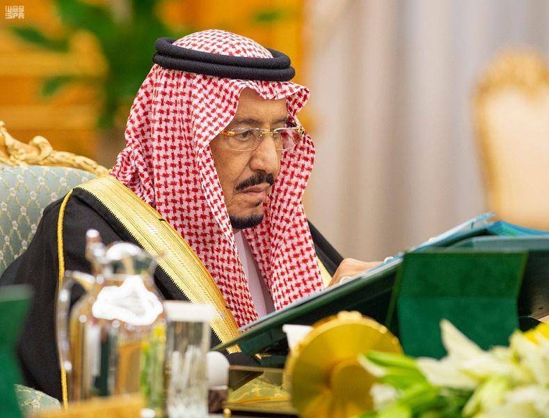 Custodian of the Two Holy Mosques King Salman chairs the weekly session of the Cabinet at Al-Yamamah Palace in Riyadh, Tuesday. — SPA