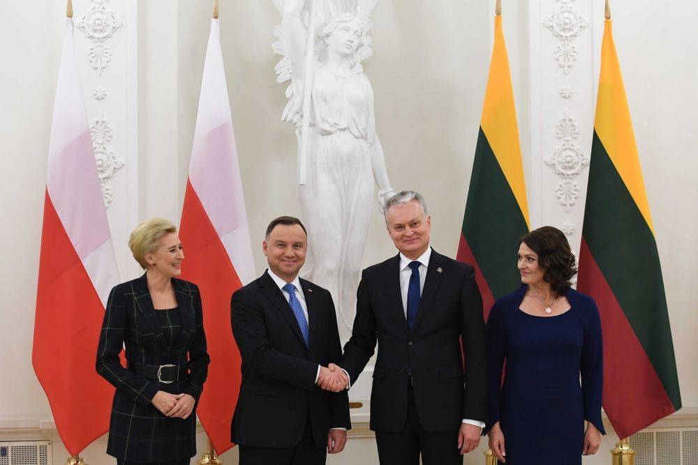 Polish president during his visit to Lithuania.