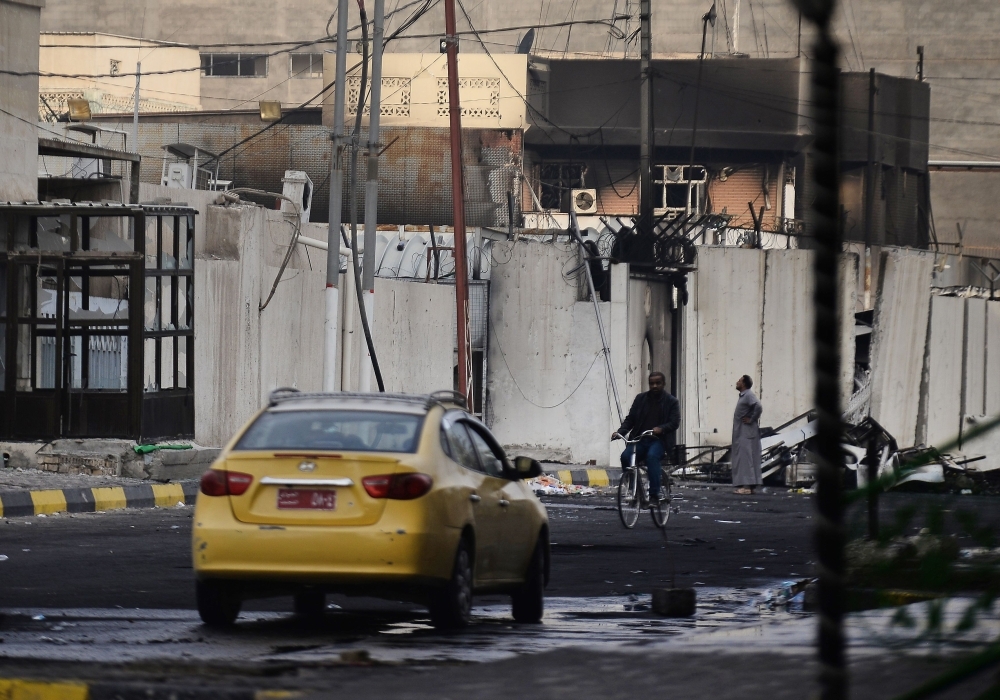 The burnt Iranian consulate is pictured in the southern Iraqi city of Najaf on Thursday, two months into the country's most serious social crisis in decades. — AFP
