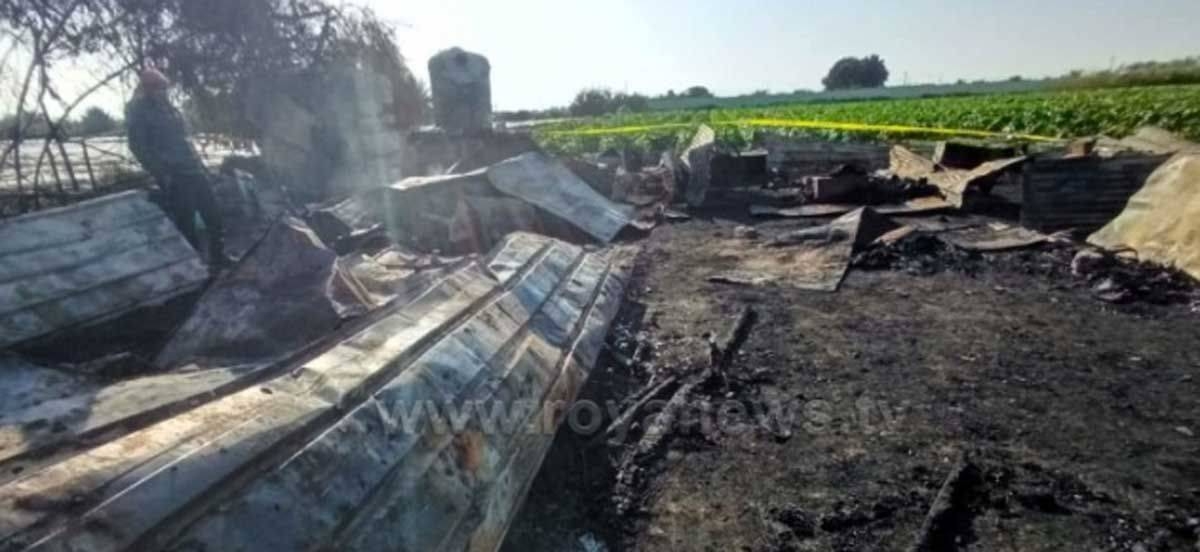 Burned farm house is seen in this video grab. — Courtesy photo