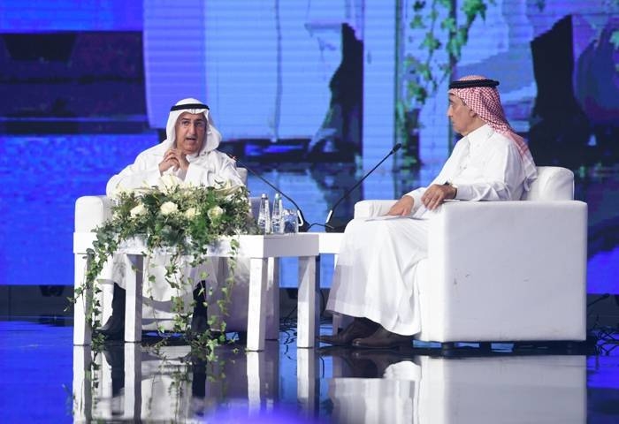 Minister of Media Turki Al-Shabanah taking part in the panel discussion at the Saudi Media Forum in Riyadh on Monday.