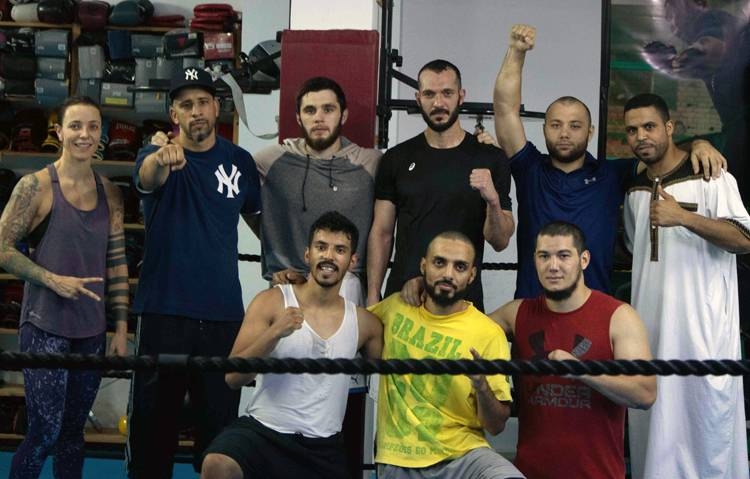 Nettles Nasser coaching in the ring in Jeddah.