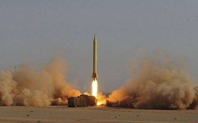 An Iranian Shahab-3 missile launched during military exercises outside the city of Qom, Iran, in June 2011. (FILE PHOTO)