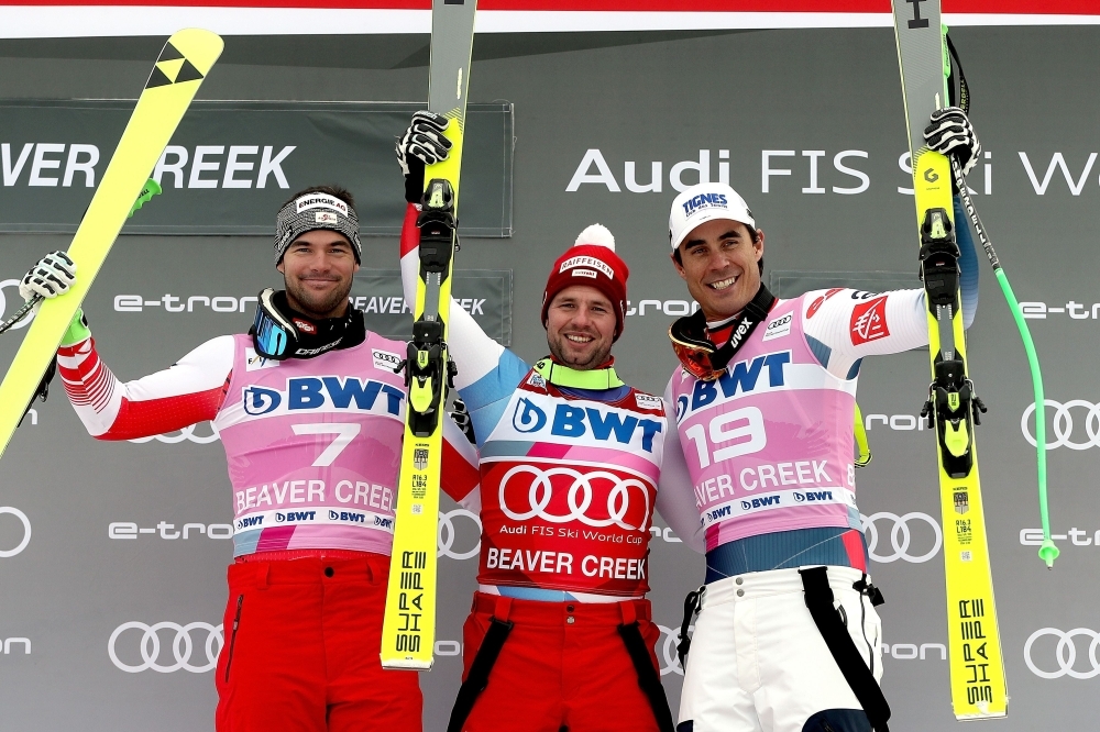 Beat Feuz of Switzerland competes on the Birds of Prey course during the Audi FIS Alpine Ski World Cup Men's Downhill in Beaver Creek, Colorado, on Saturday. — AFP