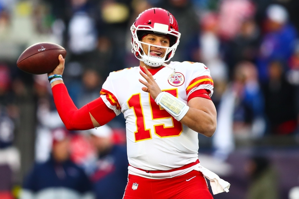 New England receiver N'Keal Harry is denied a touchdown after wrongly being ruled out of bounds in the Patriots loss to the Chiefs. — AFP