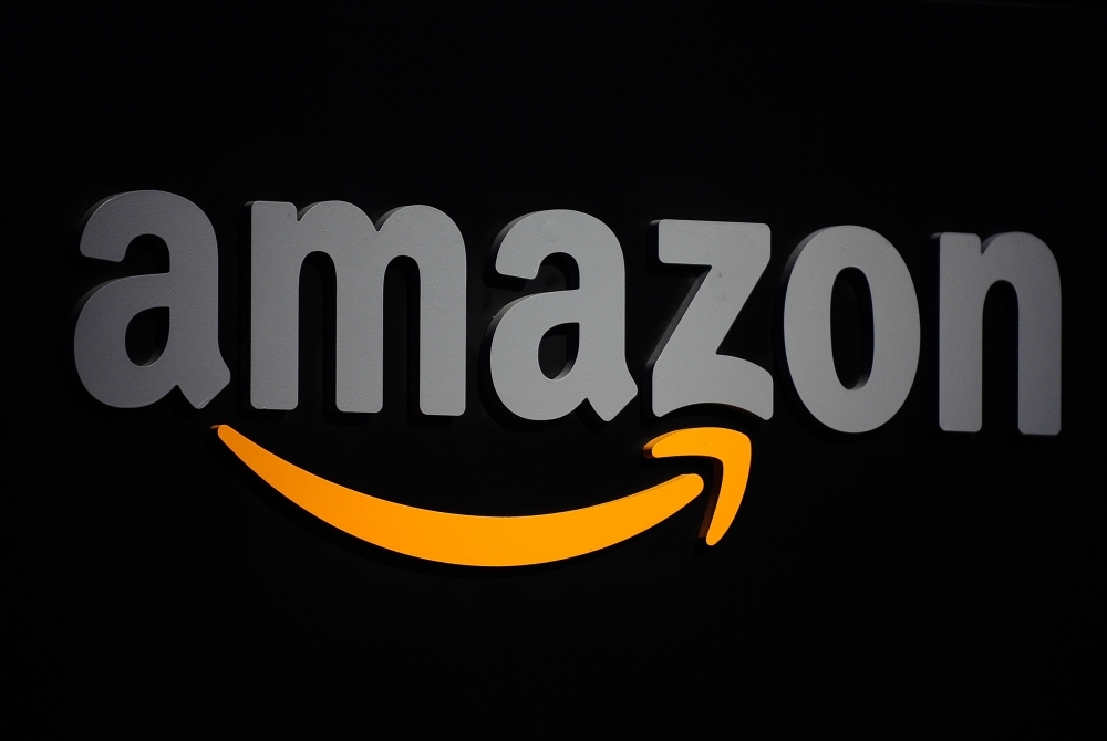 The Amazon logo is seen on a podium during a press conference in New York in this Sept. 28, 2011 file photo. — AFP