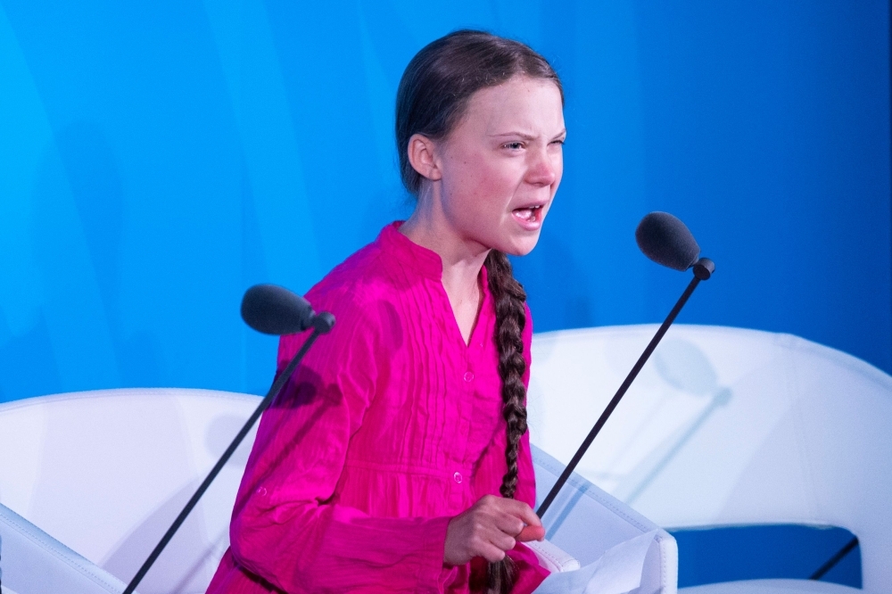 Youth Climate activist Greta Thunberg speaks during the UN Climate Action Summit at the United Nations Headquarters in New York City in this Sept. 23, 2019 file photo. — AFP