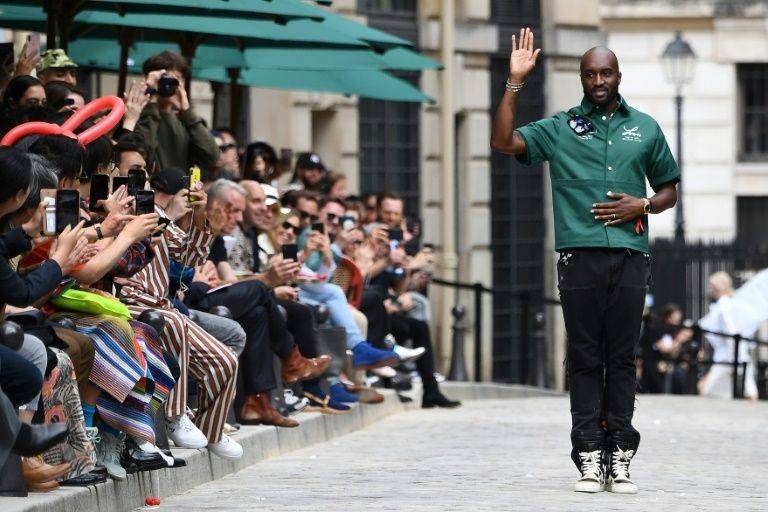 Virgil Abloh, the US designer, is applauded at a fashion show in this file photo. — AFP