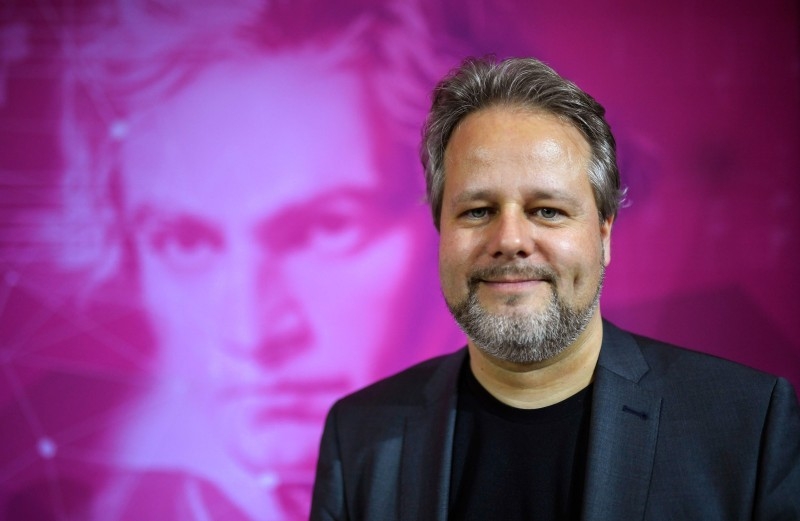 A piano player performs a part of the completion of Beethoven's 10th symphony made using artificial intelligence at the Telekom headquarters in Bonn, western Germany, on Friday. Telekom supports an experiment to complete the composer's 10th symphony using artificial intelligence and a team of international experts from science and music. A string quartet and a pianist perform two minutes of the AI composition live. — AFP