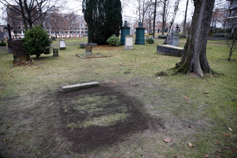 The grave of Reinhard Heydrich, powerful head of Hitler's Reich Security Office during the World War II, is pictured in Berlin on Monday. — AFP