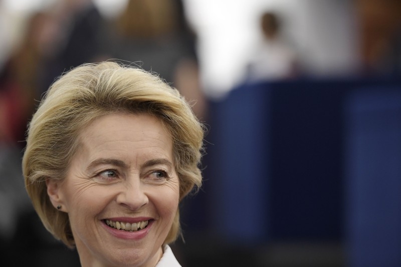 European Commission President Ursula von der Leyen smiles prior to a debate at the European Parliament in Strasbourg, eastern France, on Wednesday. — AFP
