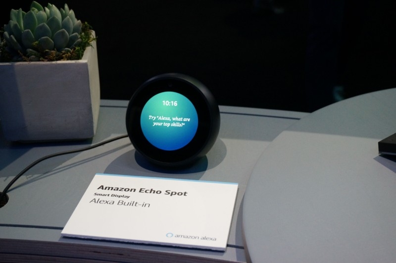 Amazon's Echo Spot device powered by its Alexa digital assistant is seen at the Consumer Electronics Show in Las Vegas, Nevada, in this Jan. 11, 2019 file photo.
