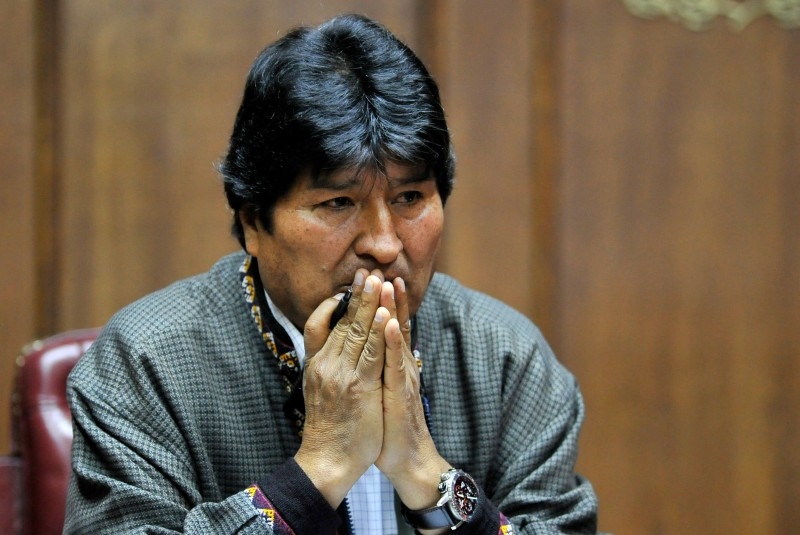 Bolivia's exiled ex-President Evo Morales gestures as he delivers a speech at the Mexican Journalists Club, in Mexico City, in this Nov. 27, 2019 file photo. — AFP