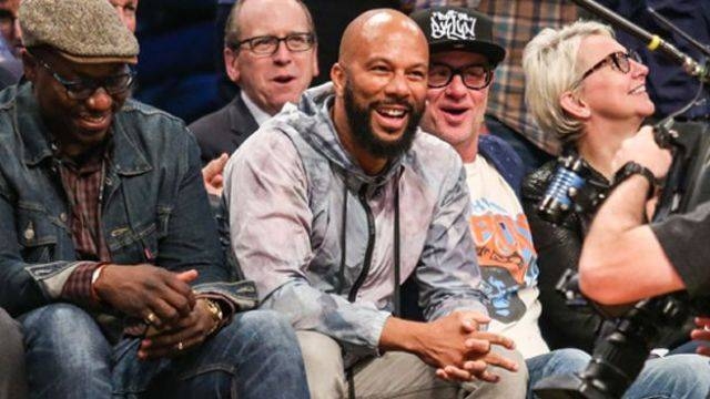 Rapper Common, center, seen in this file photo, will headline at the NBA's next All-Star Game in February.