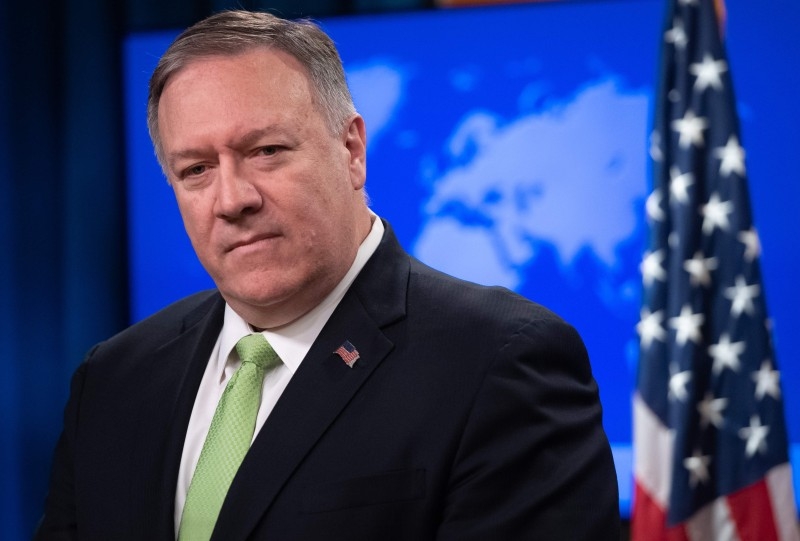  In this file photo taken on December 11, 2019, US Secretary of State Mike Pompeo holds a press conference at the State Department in Washington, DC. US Secretary of State Mike Pompeo on Saturday described as 