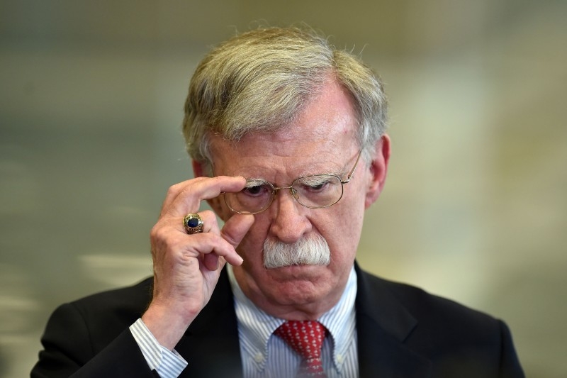  In this file photo taken on August 29, 2019 US National Security Advisor John Bolton answers journalists questions after his meeting with Belarus President in Minsk. -AFP