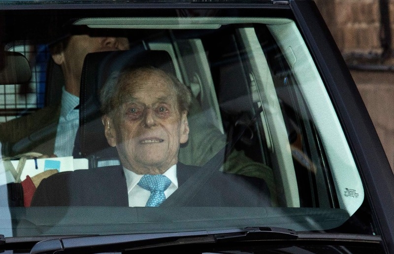 Britain's Prince Philip, Duke of Edinburgh, leaves the King Edward VII hospital in west London on Tuesday. — AFP