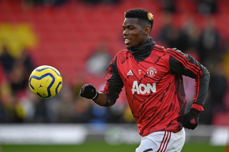 Manchester United's French midfielder Paul Pogba warms up ahead of the English Premier League football match between Watford and Manchester United at Vicarage Road Stadium in Watford, north of London, in this Dec. 22, 2019 file photo. — AFP