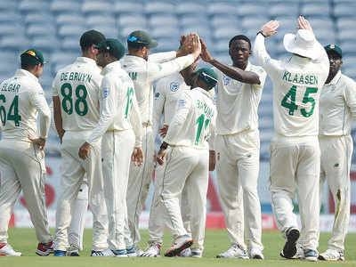 Players of South African cricket team are seen in this file photo. — AFP