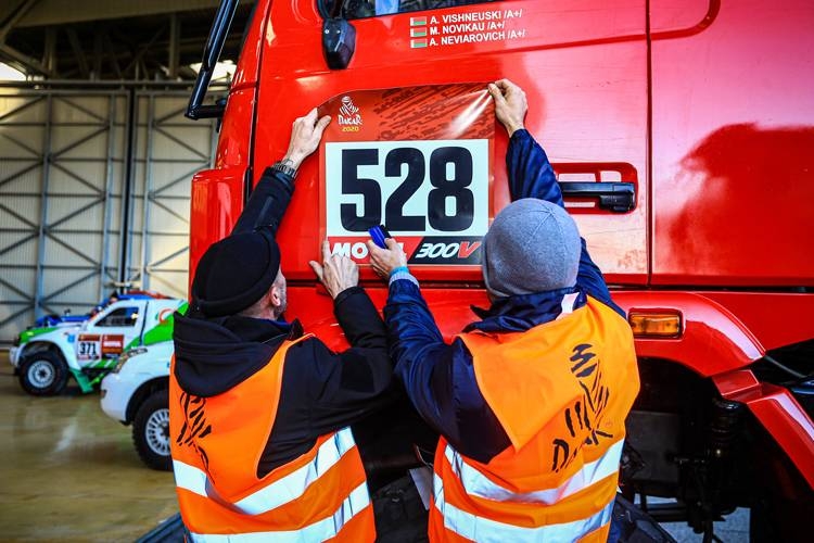 Vehicles loaded en route to Saudi Arabia ahead of Dakar Rally. — Courtesy photos